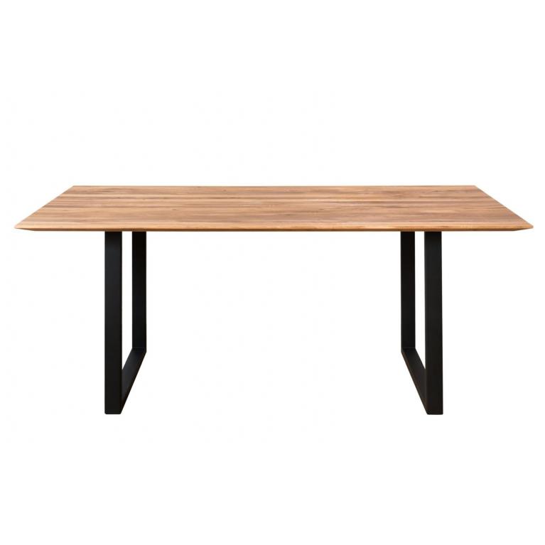Stół "VIVUS" z naturalnego drewna dębowego, nogi stal czarna