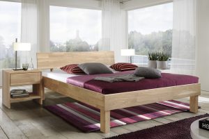 łóżko EVA, dąb bielony (biały olej)