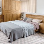 Aranżacja sypialnie LOZANNA łóżko komoda, szafka nocna, dąb olejowany