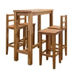 STÓŁ BAROWY "SAHARA" h107 cm, z krzesłami barowymi. Wykończenie dąb olejowany