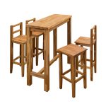STÓŁ BAROWY "SAHARA" h107 cm, z krzesłami barowymi. Wykończenie dąb olejowany