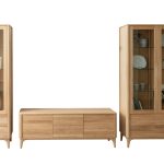 Witryna wąska, wysoka 195 cm 2 szuflady, SHEFFIELD 1