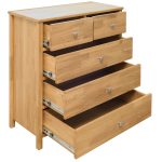 Komoda 5 szuflad dębowa skandynawska 90 cm LAURA