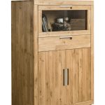Witryna/barek dębowy z szufladą i szafkami LEROY 04