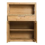 Witryna/barek dębowy z szufladą i szafkami LEROY 04