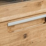 Witryna/barek dębowy z szufladą i szafkami LEROY 04