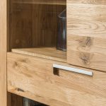 Witryna/barek dębowy z szufladą i szafkami LEROY 04