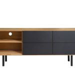 Szafka RTV z szufladami i niszami B&W TV2 3.0.4 nisze z lewej strony