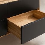 Szafka RTV z szufladami i niszami B&W TV2 3.0.4 nisze z lewej strony