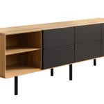 Szafka RTV z szufladami i niszami B&W TV2 4.0.6 nisze z lewej strony