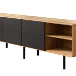 Szafka RTV z szufladami i niszami B&W TV2 4.0.6 nisze z prawej strony