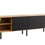 Szafka RTV z szufladami i niszami B&W TV2 4.0.6 nisze z lewej strony