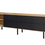 Szafka RTV z szufladami i niszami B&W TV2 4.0.6 nisze z lewej strony