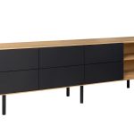 Szafka RTV z szufladami i niszami B&W TV2 4.0.6 nisze z prawej strony