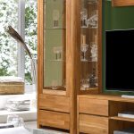 Wysoka elegancka witryna oszklona z dwoma szufladami "LOZANNA 1C" drzwi na prawo