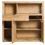 Witryna/barek dębowy z szufladą i szafkami LEROY 06
