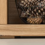 Witryna/barek dębowy z szufladą i szafkami LEROY 06