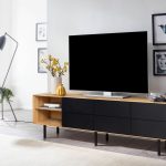 Szafka RTV z szufladami i niszami B&W TV2 4.0.6 nisze z lewej strony