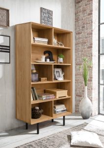 Aranżacja regał B&W 2 (dąb, wosk), nóżki czarne