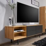 Szafka RTV z szufladami i niszami B&W TV2 3.0.4 nisze z lewej strony