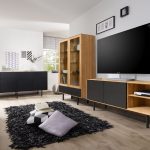 Szafka RTV z 4 szafkami i niszami B&W TV2 3.2.0 nisze z prawej strony