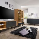 Szafka RTV z szufladami i niszami B&W TV2 3.0.4 nisze z lewej strony