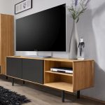 Szafka RTV z 4 szafkami i niszami B&W TV2 3.2.0 nisze z prawej strony