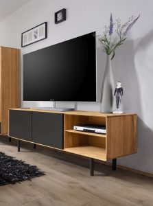 Szafka RTV z 4 szafkami i niszami B&W TV2 3.2.0 nisze z prawej strony