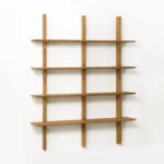 Regał drewniany ścienny dębowy z 4 półkami ZOLO 7