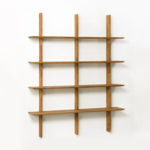 Regał drewniany ścienny dębowy z 4 półkami ZOLO 7