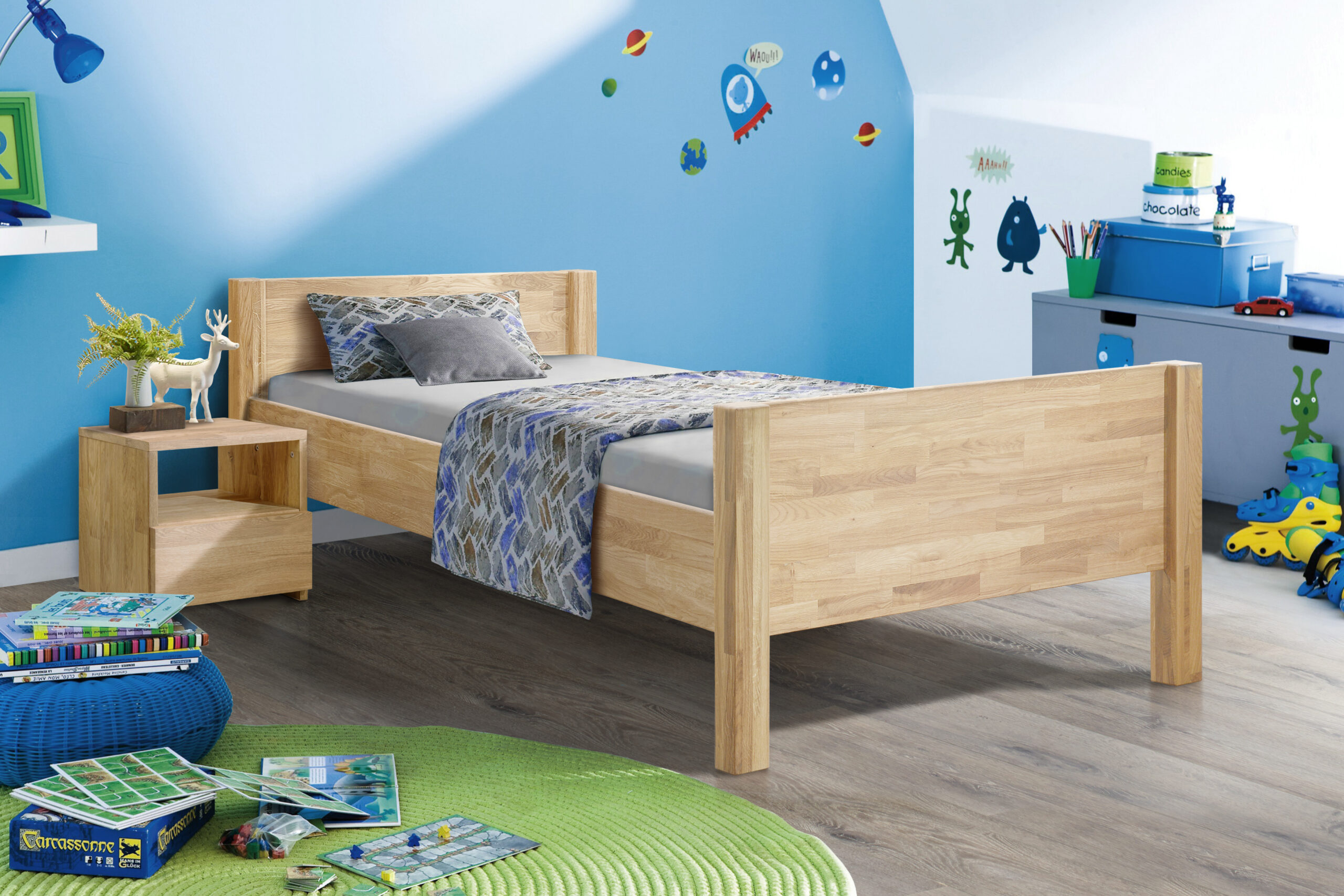 Łóżko dębowe „LAST” 90×200 cm