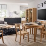 Stół dębowy okrągły rozkładany "MIO" śr. 100 cm z jedną dokładką