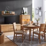 Stół dębowy owalny rozkładany "MIO" szer. 90 cm z trzema dokładkami