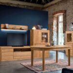 Stół dębowy okrągły rozkładany "MIO" śr. 100 cm z jedną dokładką