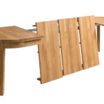 Stół dębowy owalny rozkładany "MIO" szer. 90 cm z trzema dokładkami