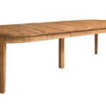 Stół dębowy owalny rozkładany "MIO" szer. 90 cm z trzema dokładkami