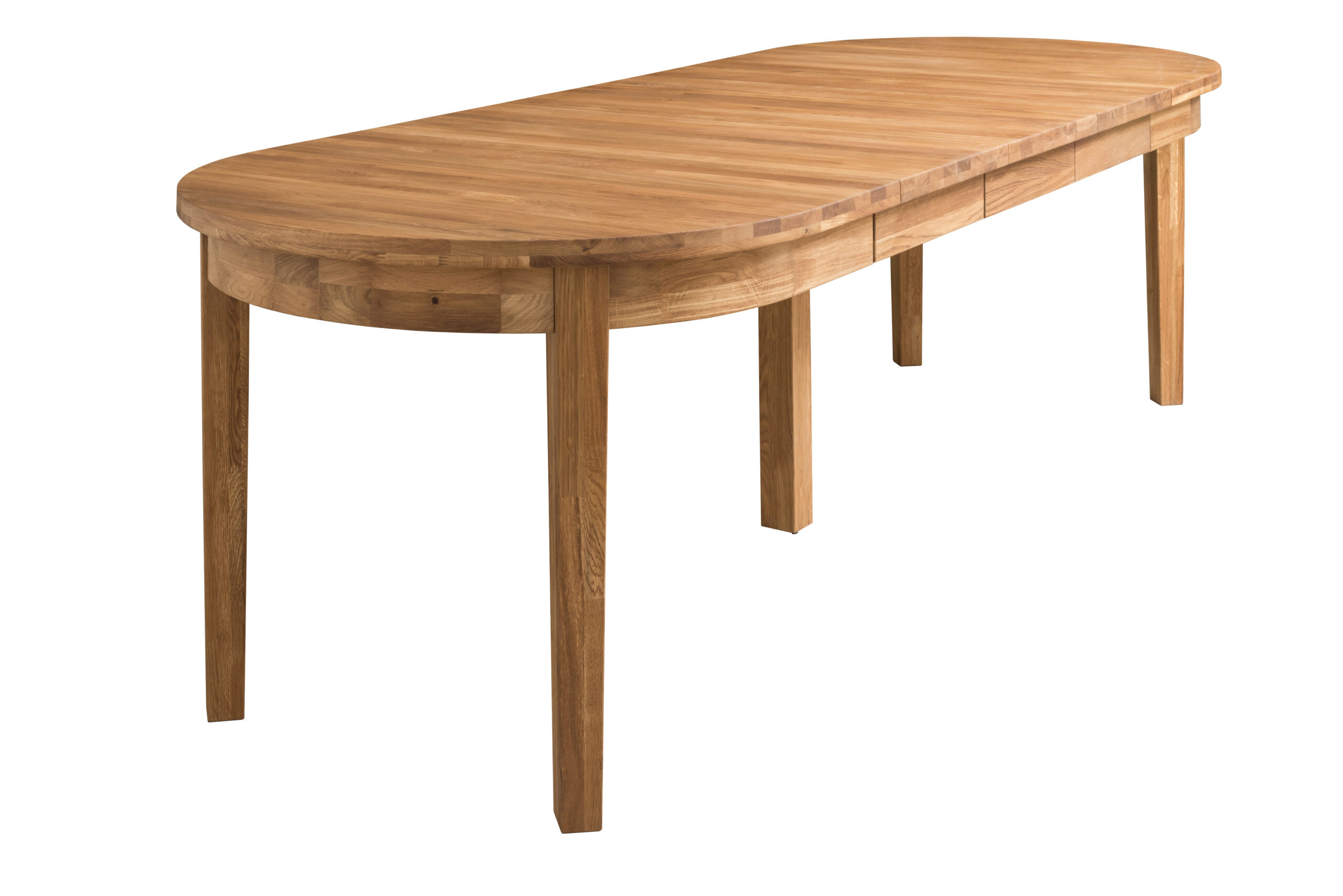 Stół dębowy owalny rozkładany „MIO” szer. 100 cm z trzema dokładkami