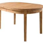 Stół dębowy owalny rozkładany "MIO" szer. 90 cm z trzema dokładkami