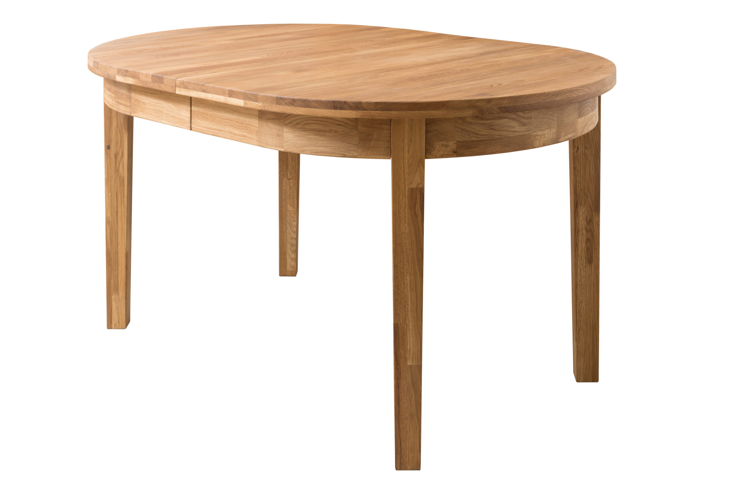 Stół dębowy owalny rozkładany „MIO” szer. 100 cm z trzema dokładkami