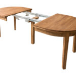 Stół dębowy owalny rozkładany "MIO" szer. 90 cm z trzema dokładkami