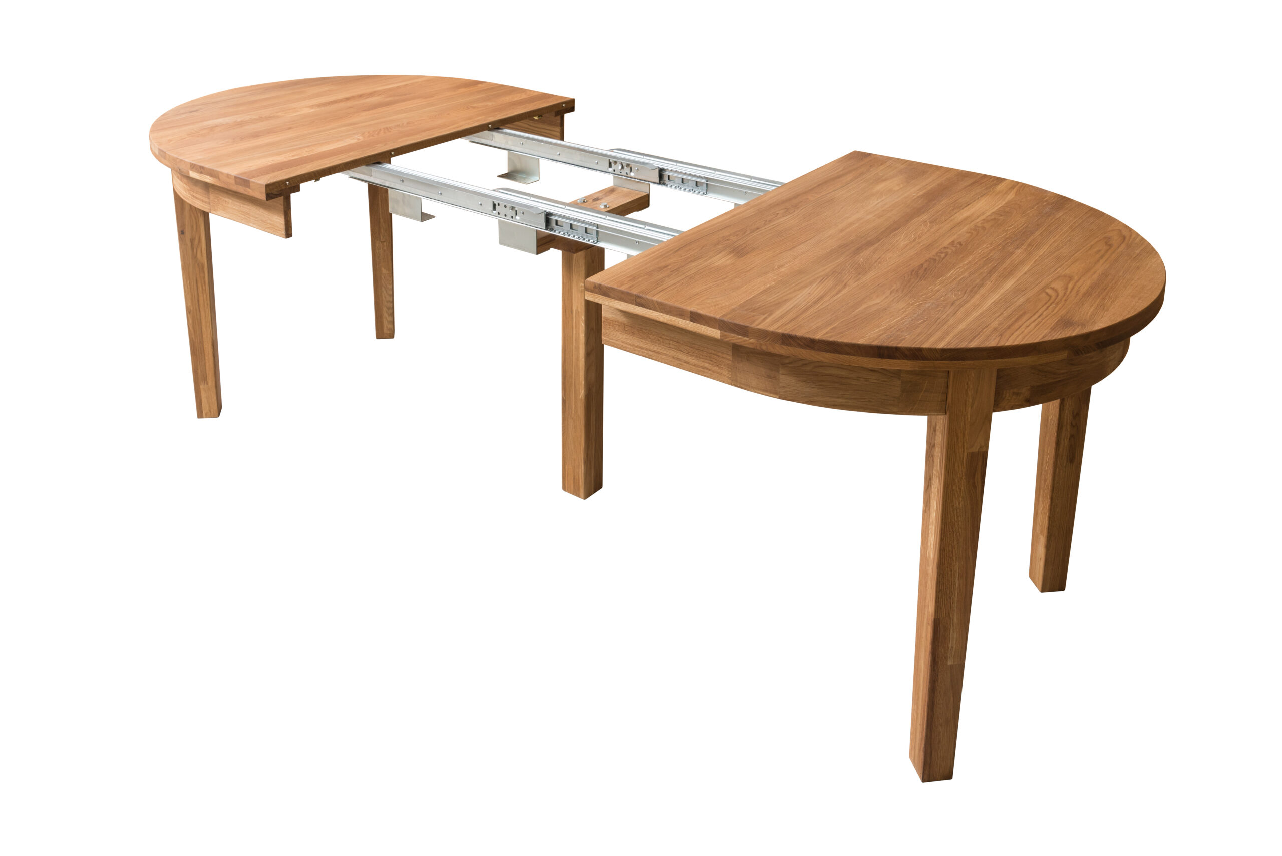 Stół dębowy owalny rozkładany „MIO” szer. 100 cm z trzema dokładkami