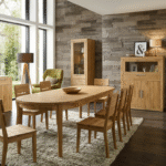 Stół dębowy owalny rozkładany "MIO" szer. 90 cm z trzema dokładkami