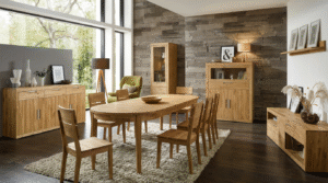 Stół dębowy owalny rozkładany "MIO" szer. 90 cm z trzema dokładkami