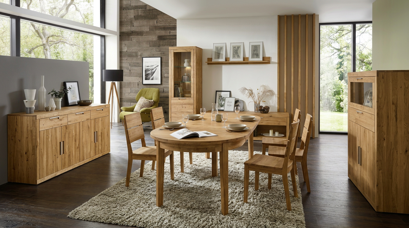 Stół dębowy owalny rozkładany „MIO” szer. 100 cm z trzema dokładkami