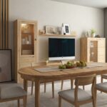 Stół dębowy owalny rozkładany "MIO" szer. 90 cm z trzema dokładkami